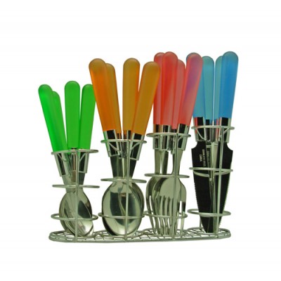 Promotion Gift Item: Set of 4,  Cutlery set with plastic handle, stainless steel tableware